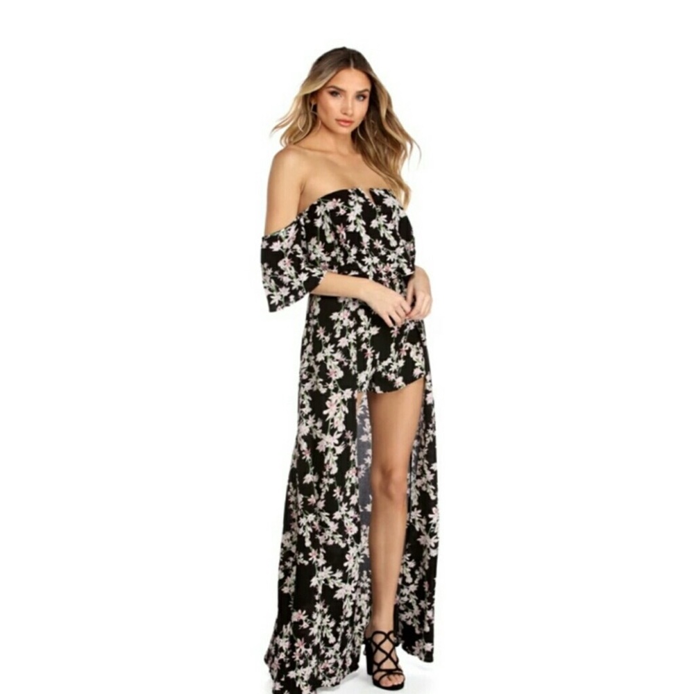 Windsor Black Floral Maxi Dress